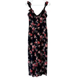 Divided H&M floral tank ruffle strap crop jumper jumpsuit  button front boho 4